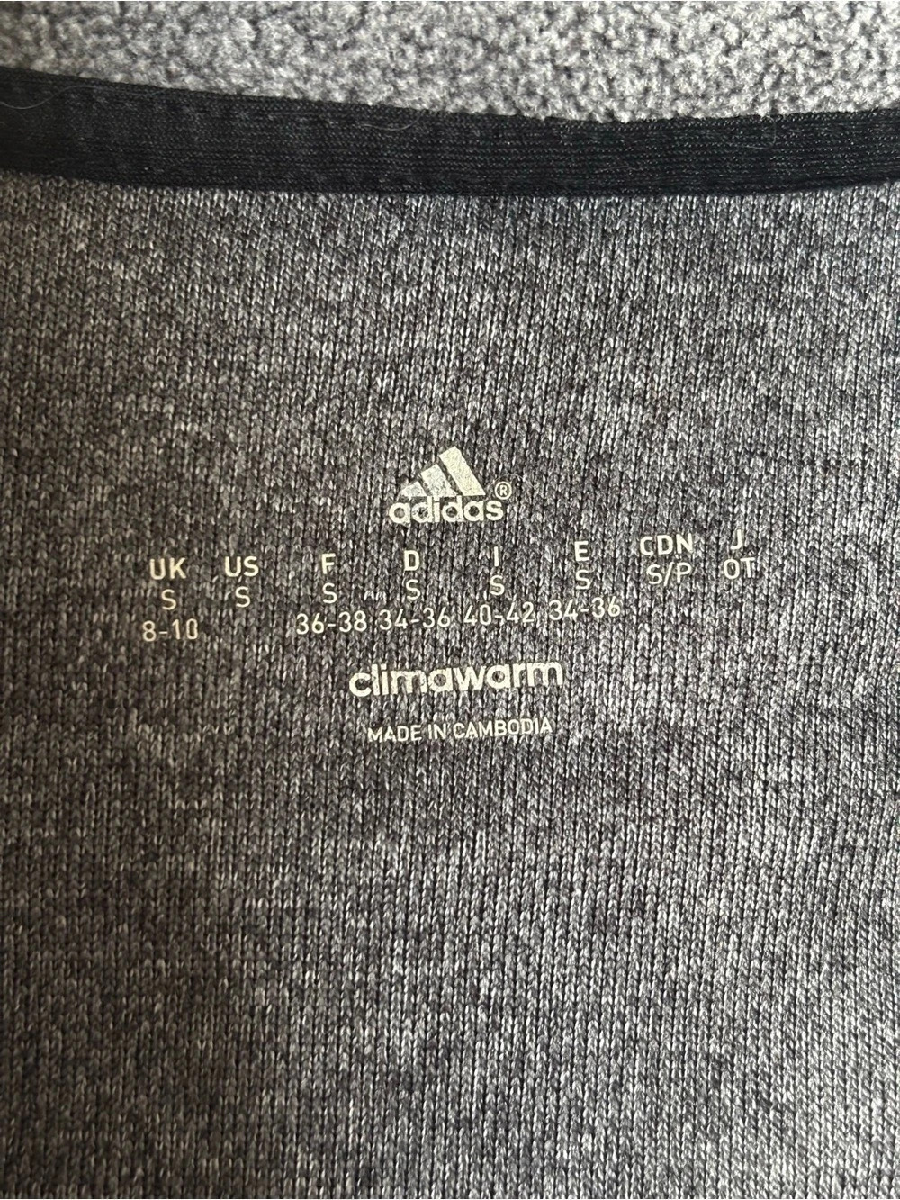 adidas Climawarm Full Zip Hoodie Grey Black S | Womens Athletic Jacket - Picture 8 of 12